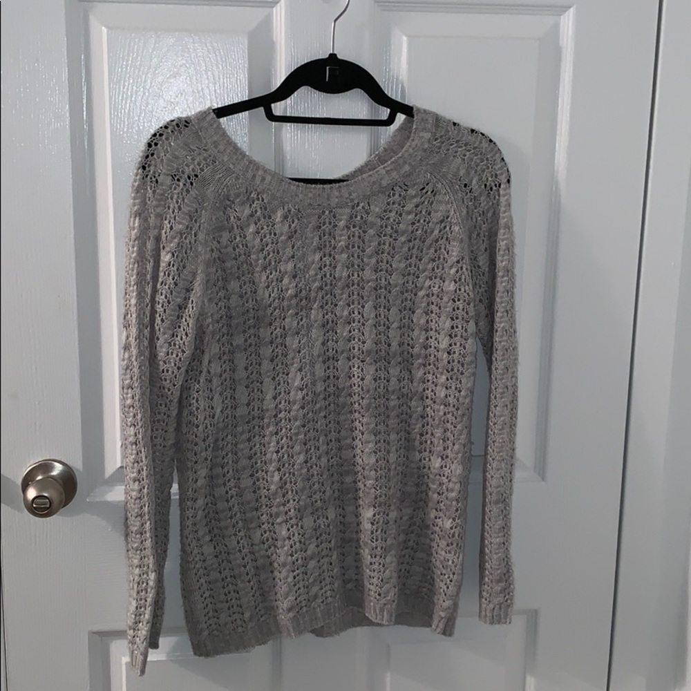 Grey Sweater with Sequin Bows